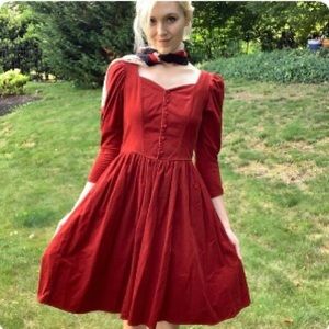 SOLD Vintage 80s Laura Ashley Corduroy Dress UK 8 US Small